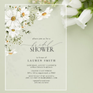 Elegante rustieke Waterverf Daisy Vrijgezellenfees Acryl Uitnodigingen