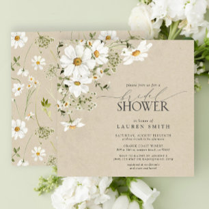 Elegante rustieke Waterverf Daisy Vrijgezellenfees Kaart
