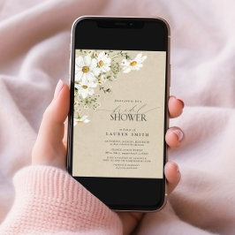 Elegante rustieke Waterverf Daisy Vrijgezellenfees Kaart