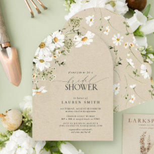 Elegante rustieke Waterverf Daisy Vrijgezellenfees Kaart