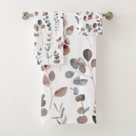 Elegante rustieke Waterverf Eucalyptus bladeren Bad Handdoek