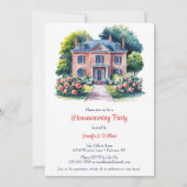 Elegante rustieke Waterverf Housewarming Party Kaart (Voorkant)