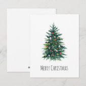 Elegante rustieke Waterverf kerstboom Feestdagenkaart (Voorkant / Achterkant)