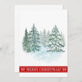 Elegante Rustieke Waterverf Kerstboom Vakantie Feestdagenkaart (Voorkant / Achterkant)