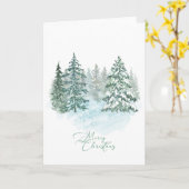 Elegante rustieke Waterverf kerstboom vakantie Kaart (Gele Bloem)