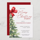 Elegante rustieke Waterverf kerstboomfeest Kaart (Voorkant / Achterkant)