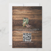Elegante Rustieke Waterverf Landelijke QR Code Bru Kaart (Achterkant)