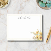 Elegante rustieke Waterverf Zonnebloem Bloemen Post-it® Notes