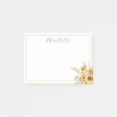 Elegante Rustieke Waterverf Zonnebloem Bloemstuk Post-it® Notes (Voorkant)
