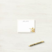 Elegante Rustieke Waterverf Zonnebloem Bloemstuk Post-it® Notes (Op bureau)
