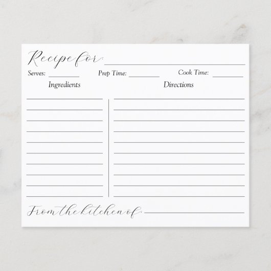 Elegante rustieke Waterverf Zonnebloem Recept Kaar (Voorkant)