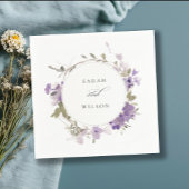 Elegante rustieke weide Lila bloemenkrans bruiloft Servet