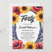 Elegante rustieke weide zomerbloem 40e verjaardag kaart (Voorkant)