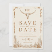 Elegante rustieke Westerne bruiloft Save the Date Kaart (Voorkant)