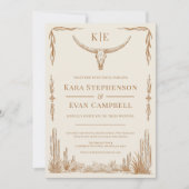 Elegante rustieke Westerne bruiloft uitnodiging (Voorkant)