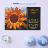 elegante rustieke westerse land zonnebloem flyer (Enkel)