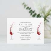 Elegante rustieke wijngaard & wijnglas bruiloft Ka Kaart (Staand voorkant)