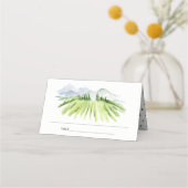 Elegante Rustieke Wijnstok Berg Bruiloft Plaatskaartje (Achterkant)