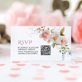 Elegante Rustieke Wildbloemen Bruiloft QR Code RSV Informatiekaartje