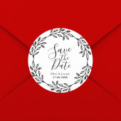 Elegante rustieke wilde bloem bruiloft Save the Da Ronde Sticker