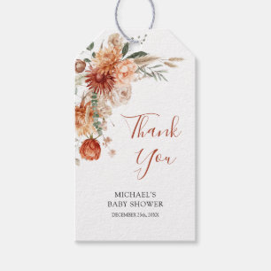 Elegante Rustieke Wilde Bloem Herfst Verliefd Baby Cadeaulabel