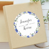 Elegante rustieke wilde bloem kleurrijke bruiloft ronde sticker