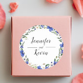 Elegante rustieke wilde bloem kleurrijke bruiloft ronde sticker