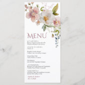 Elegante rustieke wilde bloemen bruiloft Menu (Voorkant)