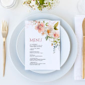 Elegante rustieke wilde bloemen bruiloft Menu