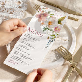 Elegante rustieke wilde bloemen bruiloft Menu