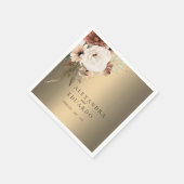 Elegante rustieke wilde bloemen gouden bruiloft servet (Hoek)