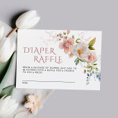 Elegante rustieke Wildflower Baby Luier Raffle Kaa Informatiekaartje