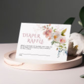 Elegante rustieke Wildflower Baby Luier Raffle Kaa Informatiekaartje