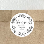 Elegante rustieke Wildflower Folk bruiloft dank u Ronde Sticker