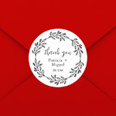 Elegante rustieke Wildflower Folk bruiloft dank u Ronde Sticker