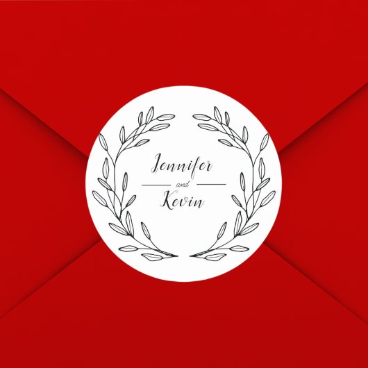 Elegante rustieke Wildflower Folk bruiloft Ronde Sticker