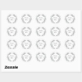 Elegante rustieke Wildflower Folk bruiloft Ronde Sticker (Vel)