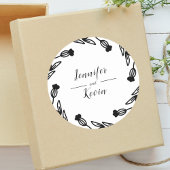 Elegante rustieke Wildflower Folk decoratieve brui Ronde Sticker