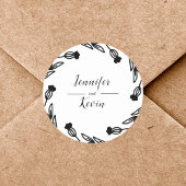 Elegante rustieke Wildflower Folk decoratieve brui Ronde Sticker