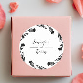 Elegante rustieke Wildflower Folk decoratieve brui Ronde Sticker