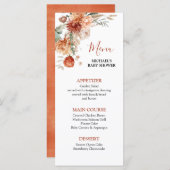 Elegante Rustieke Wildflower Herfst in Liefde Baby Menu (Voorkant / Achterkant)