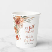 Elegante Rustieke Wildflower Herfst in Liefde Baby Papieren Bekers (Achterkant)