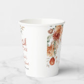 Elegante Rustieke Wildflower Herfst in Liefde Baby Papieren Bekers (Links)