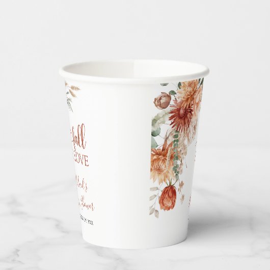 Elegante Rustieke Wildflower Herfst in Liefde Baby Papieren Bekers (Links)