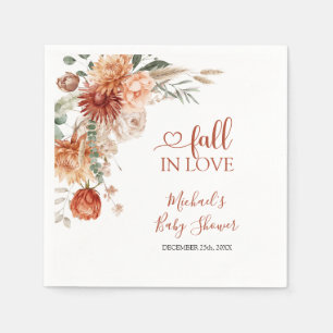 Elegante Rustieke Wildflower Herfst in Liefde Baby Servet