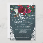 Elegante rustieke winter bloemenkant vrijgezellenf kaart (Voorkant)