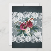 Elegante rustieke winter bloemenkant vrijgezellenf kaart (Achterkant)