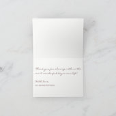 Elegante rustieke winter dank u bruiloft bedankkaart (Binnen)