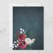 Elegante rustieke winterpioen rozen vrijgezellenfe kaart (Achterkant)