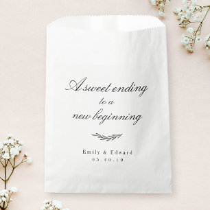 Elegante Rustieke Zoete Einde Nieuwe Start Trouwen Bedankzakje
